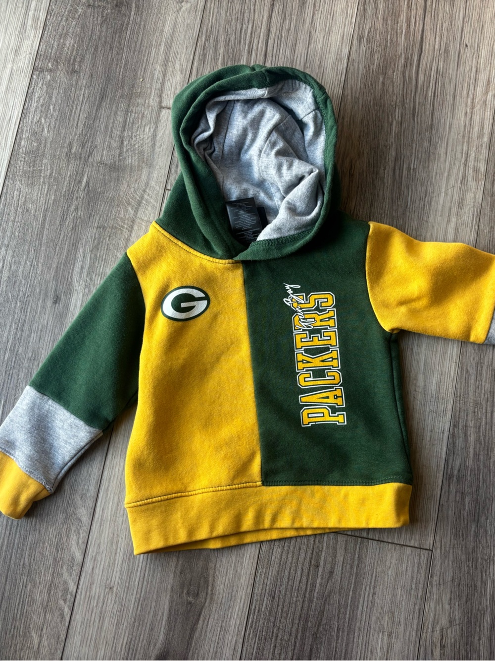 NFL Green Bay Packers Kids Pullover Hoodie in Green, Yellow & Gray
